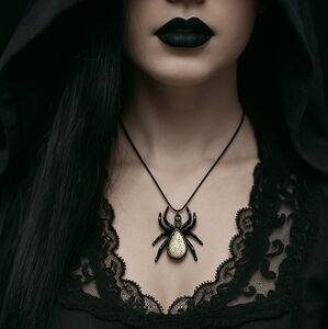 ❤️BOGO❤️Black Spider Pendant Black Cord Necklace